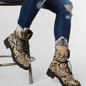 MIA SNEAKSKIN COMBAT BOOT wore once